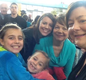 Children's Museum "selfie", including photobomb by Drew and Grandpa!