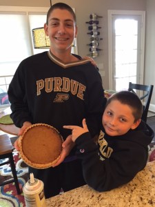 Drew, left, with his little brother, Zach, holding the "goods"!